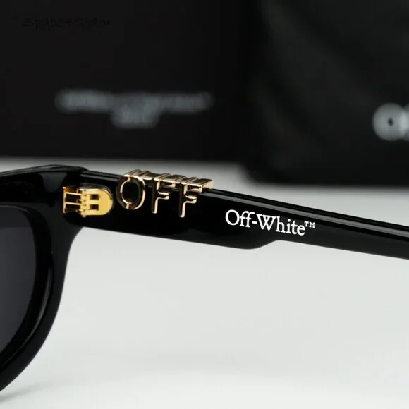 Off-White Men Sunglasses Black Grey Cat Eye OERI13D SPARKS 1007 NEW AUTHENTIC